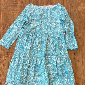 Lilly Pulitzer Kids Dress in Blue and White Floral